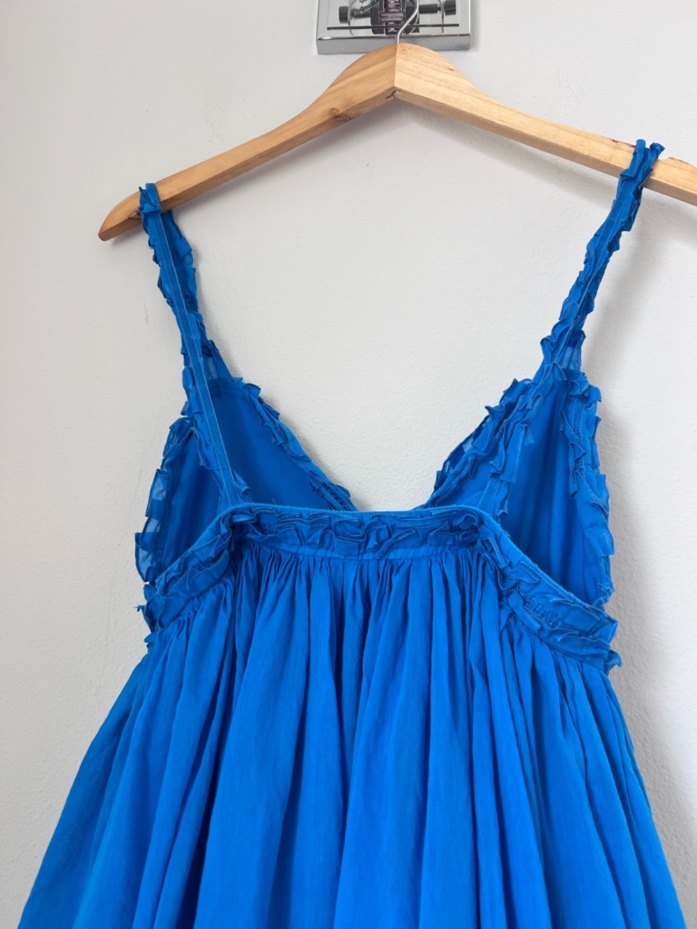Manolo Vibrant Blue Ruched Strap Dress - Picture 8 of 10